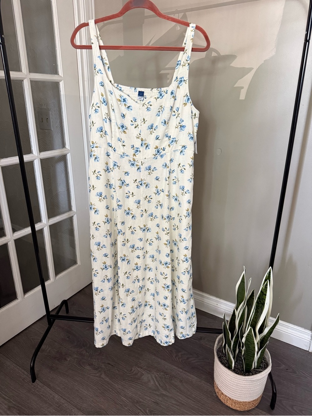 NWT Old Navy Cream Linen Blend Dress (L)